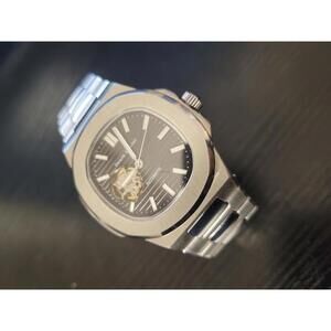 🔥GORGEOUS‎ NEW - 40mm Dark Black Open Heart Men's Watch NH38A Automatic